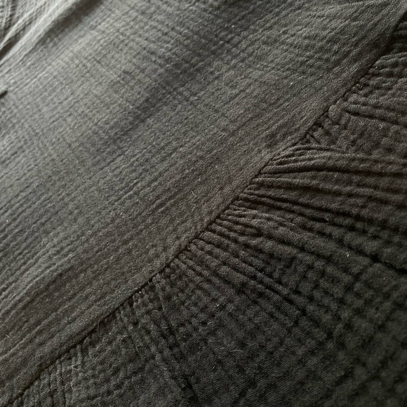 Monrow Easy Fit Black Cotton Popover Swing Dress Medium Neutral Capsule Wardrobe - Picture 8 of 10